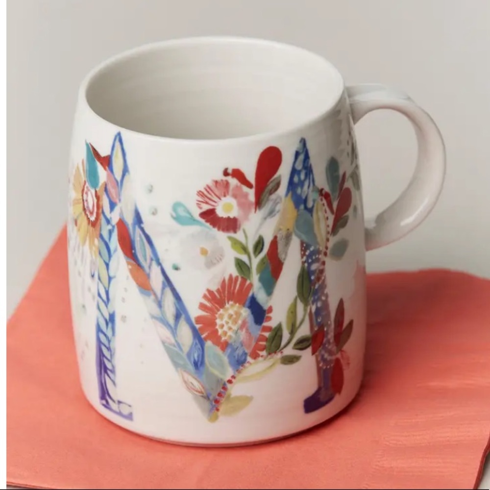 Anthro Petal Palette Monogram Mug Starla Halfmann